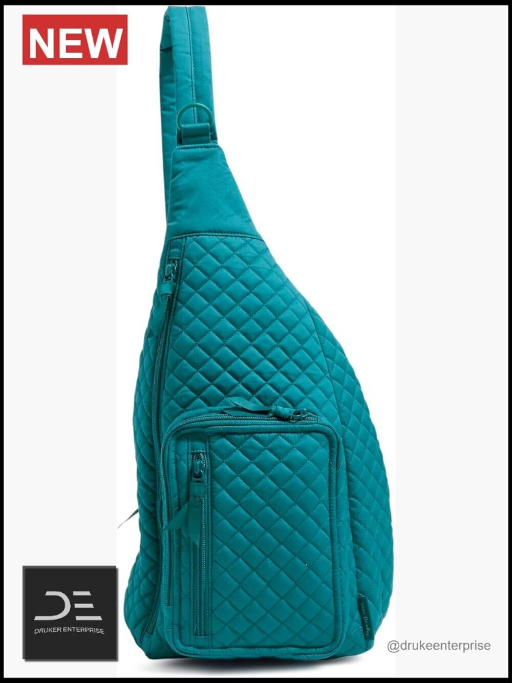 Quilted Cotton Sling Backpack Bookbag with Adjustable Straps
